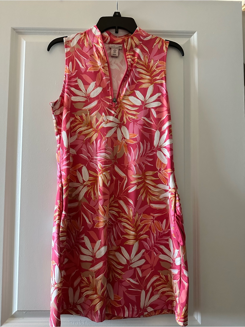 Tommy Bahama Pink Tropical Zip-Front Shift Dress